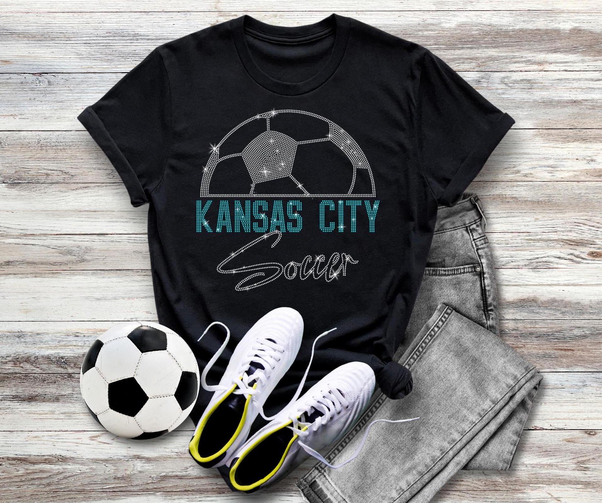 Kansas City Rhinestone Soccer T-Shirt: Vintage Mascot Game Day Tee Main image