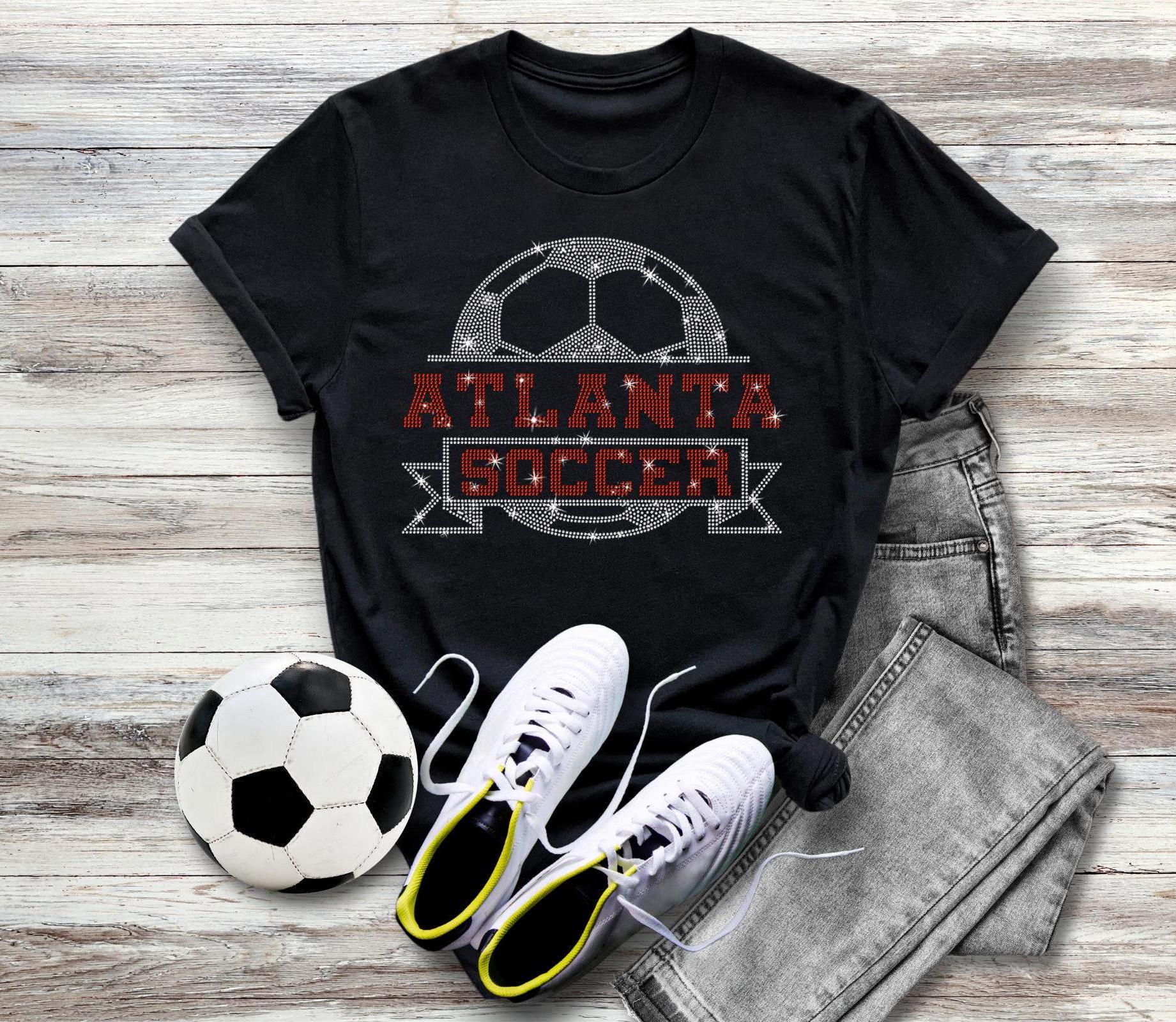 Atlanta Rhinestone Soccer Shirt: Retro Comfort Colors Tee Main image