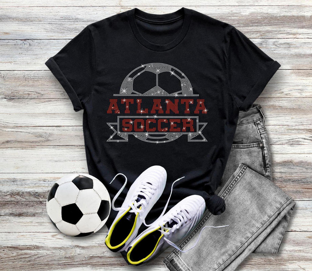 Atlanta Rhinestone Soccer Shirt: Retro Comfort Colors Tee