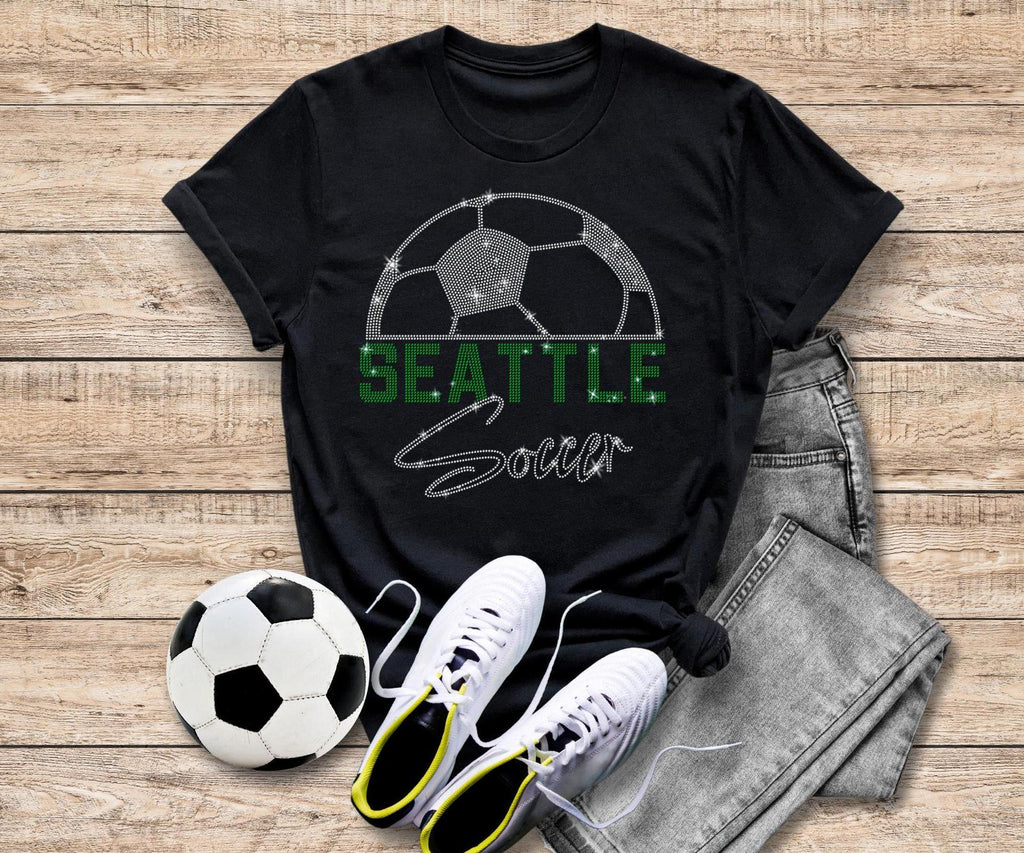 Seattle Rhinestone Soccer T-Shirt: Game Day Apparel