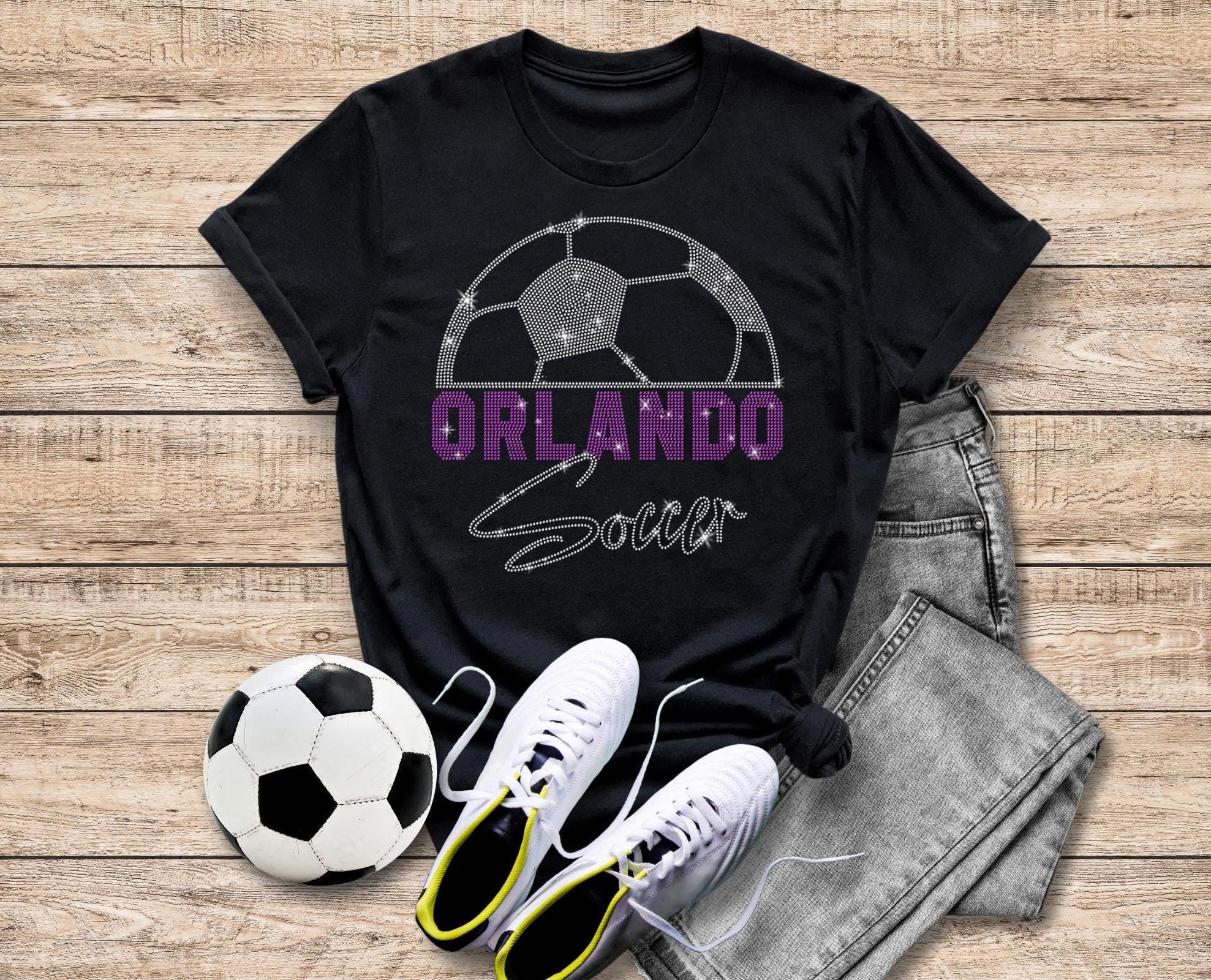 Orlando Rhinestone Soccer Shirt: Women's Game Day Tee Main image