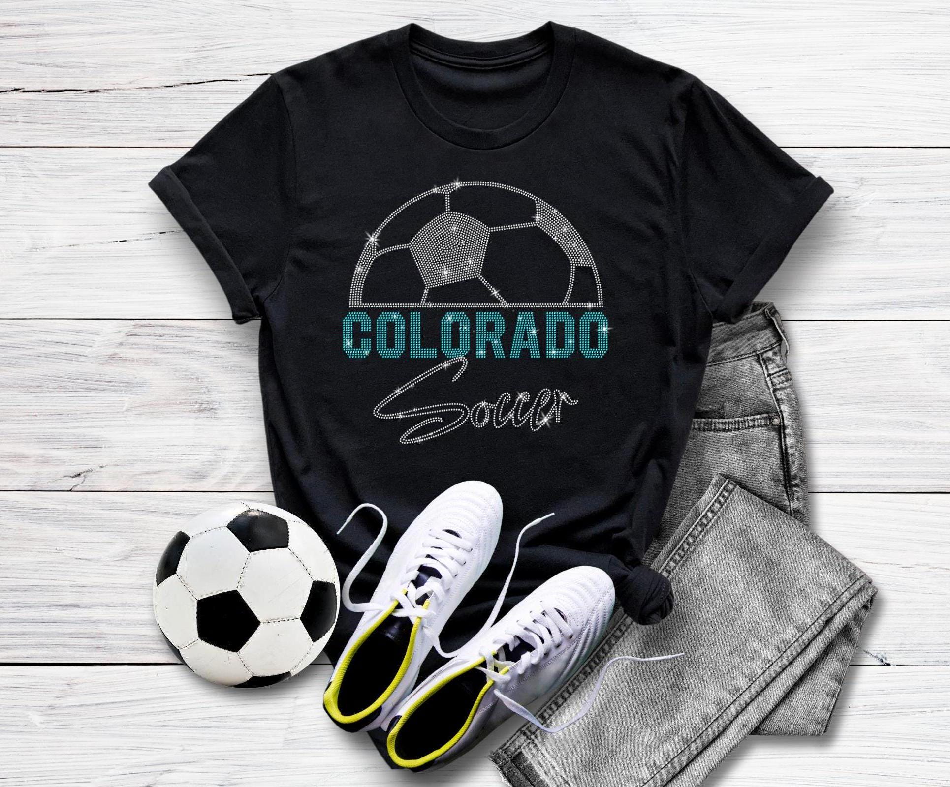 Colorado Rhinestone Soccer Shirt: Soft-Style Game Day Tee Main image