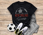 New England Rhinestone Soccer T-Shirt: Retro Style Game Day Apparel