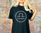 Libra Rhinestone T-Shirt: Groovy Zodiac Astrology Gift