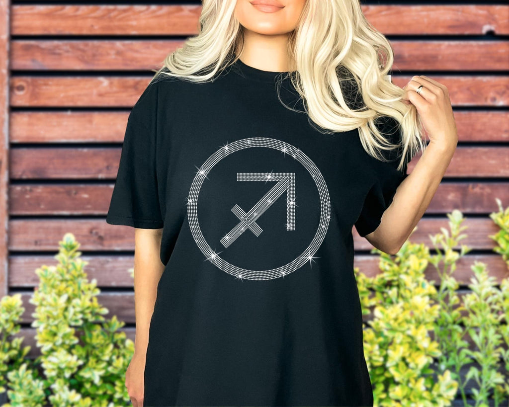 Rhinestone Sagittarius T-Shirt: Cozy Zodiac Comfort Colors Shirt