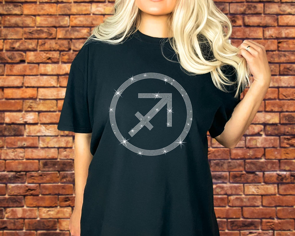 Rhinestone Sagittarius T-Shirt: Cozy Zodiac Comfort Colors Shirt