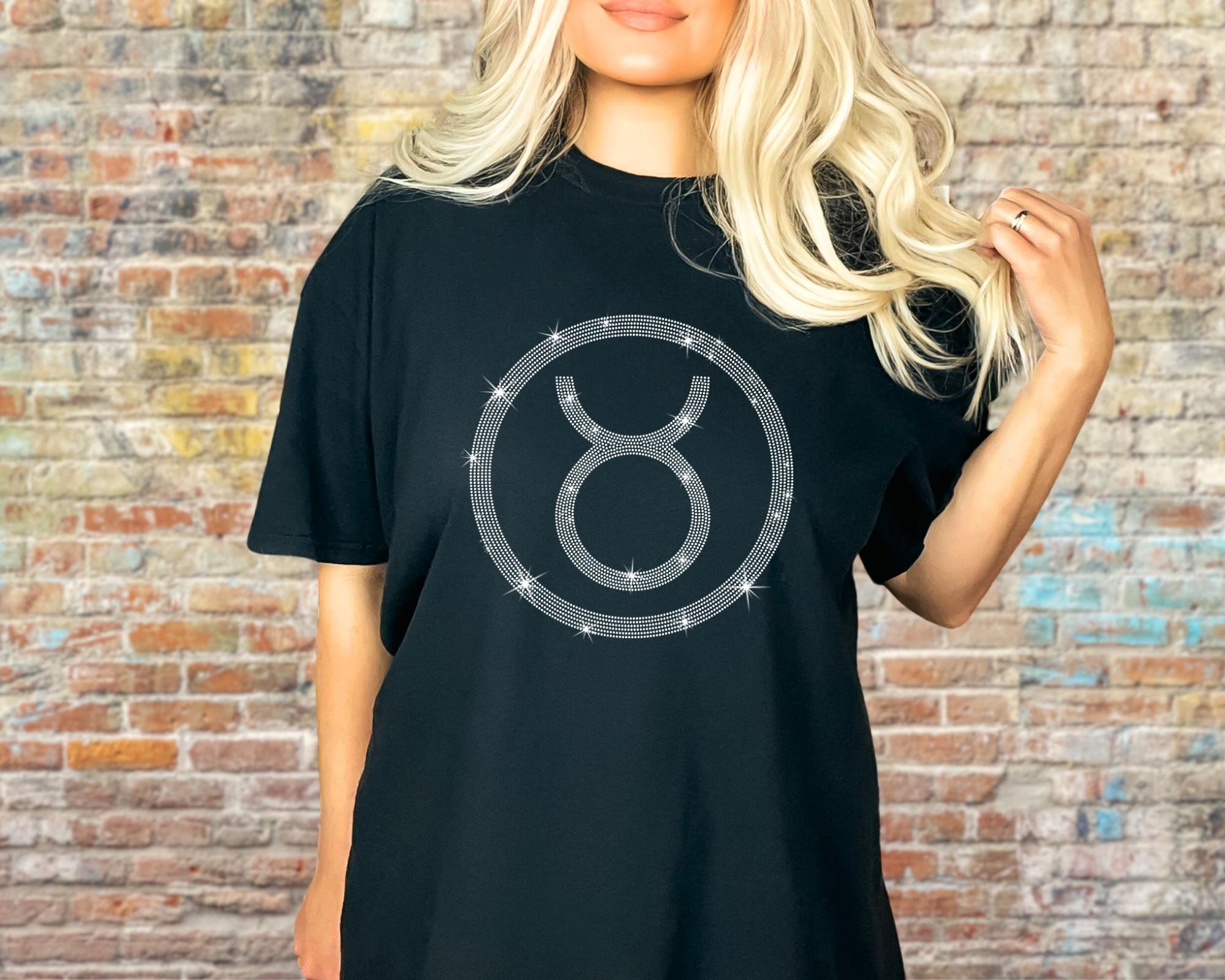 Taurus Zodiac Rhinestone T-Shirt: Comfort Colors Birthday Bling Main image