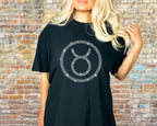 Taurus Zodiac Rhinestone T-Shirt: Comfort Colors Birthday Bling
