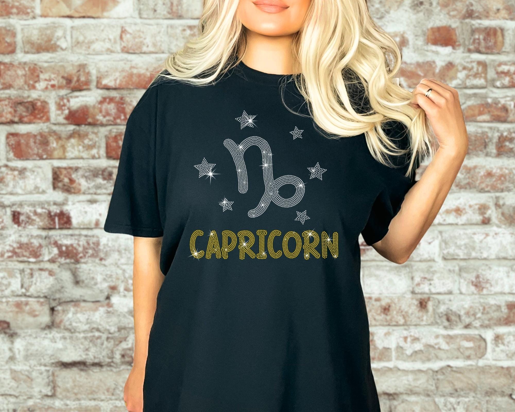 Capricorn Rhinestone T-Shirt: Earth Sign Zodiac Tee