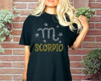 Scorpio Rhinestone T-Shirt: Retro Zodiac Birthday Gift