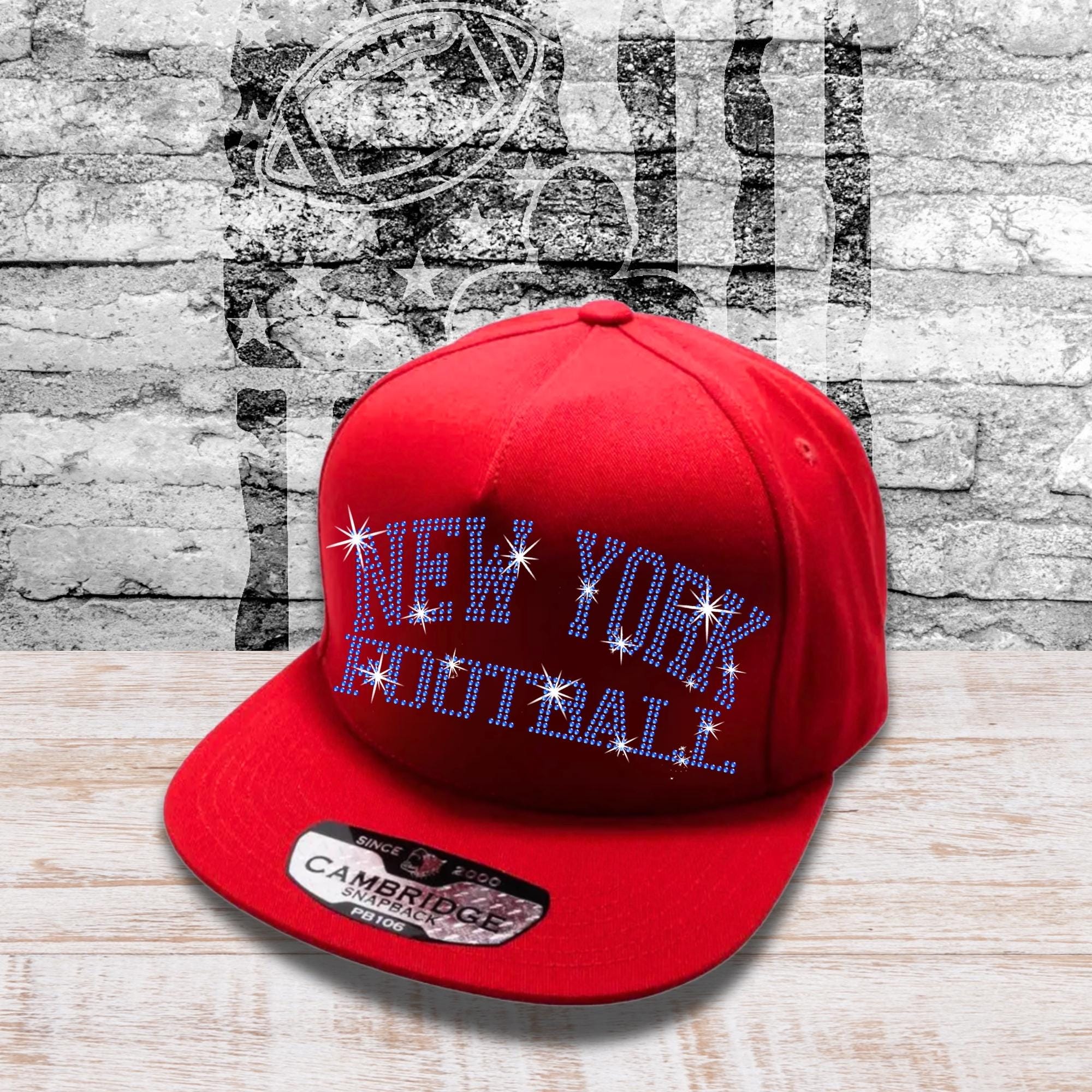 New York Football Rhinestone Snapback Cap: Team Mom Game Day Hat Secondary image