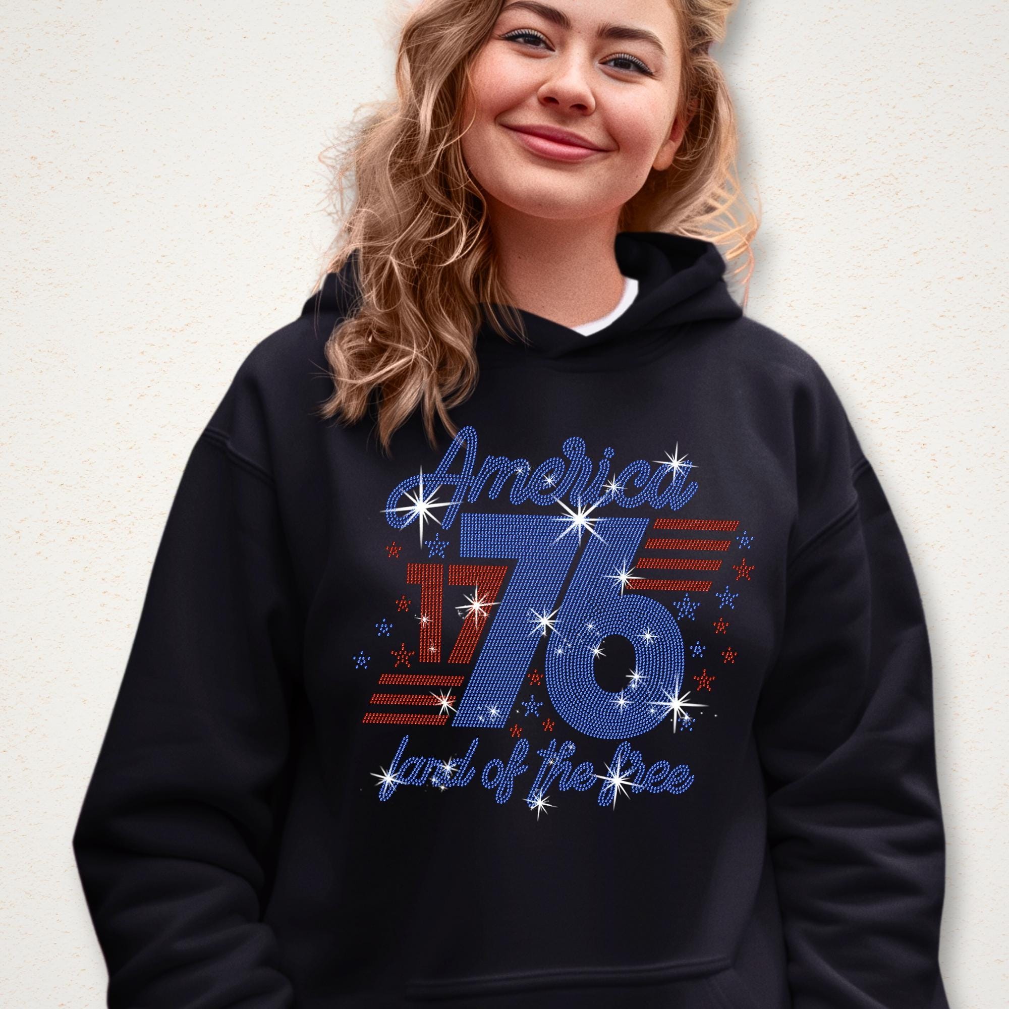 America 1776 Rhinestone T-Shirt: Patriotic Tee Gift Secondary image