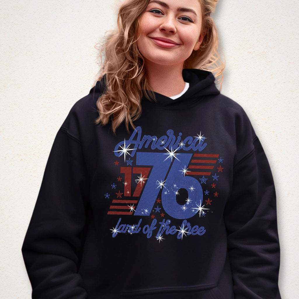 America 1776 Rhinestone T-Shirt: Patriotic Tee Gift