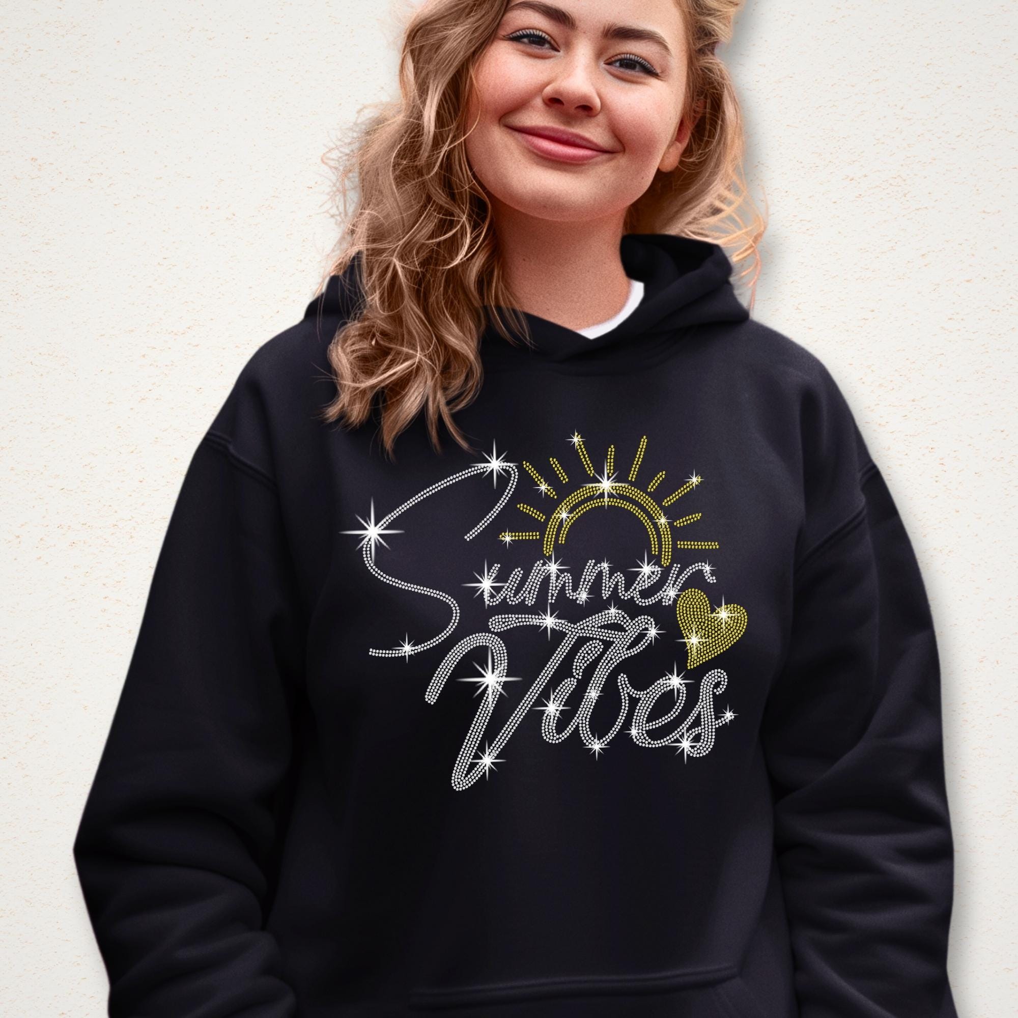 Summer Vibes Rhinestone T-Shirt: Sunshine Heart Tee