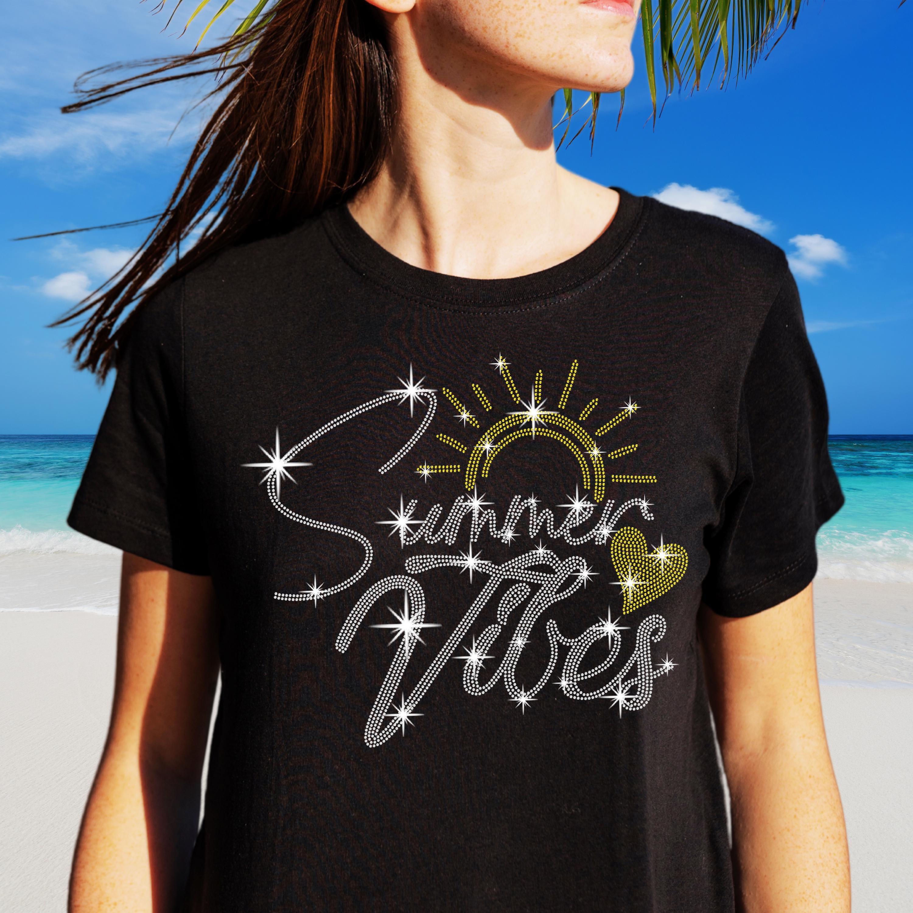 Summer Vibes Rhinestone T-Shirt: Sunshine Heart Tee Main image