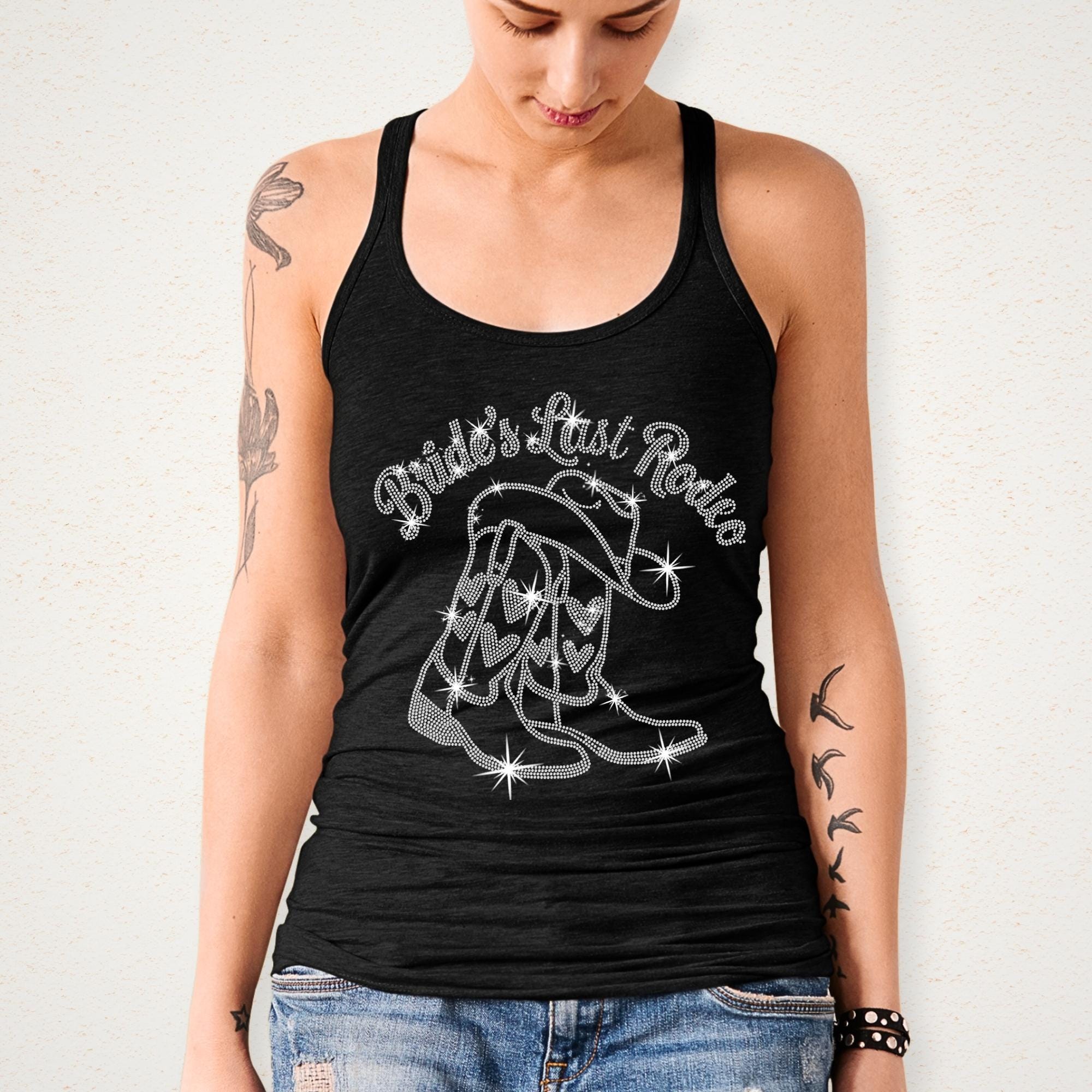 Bride's Last Rodeo Rhinestone T-Shirt: Western Bachelorette Party