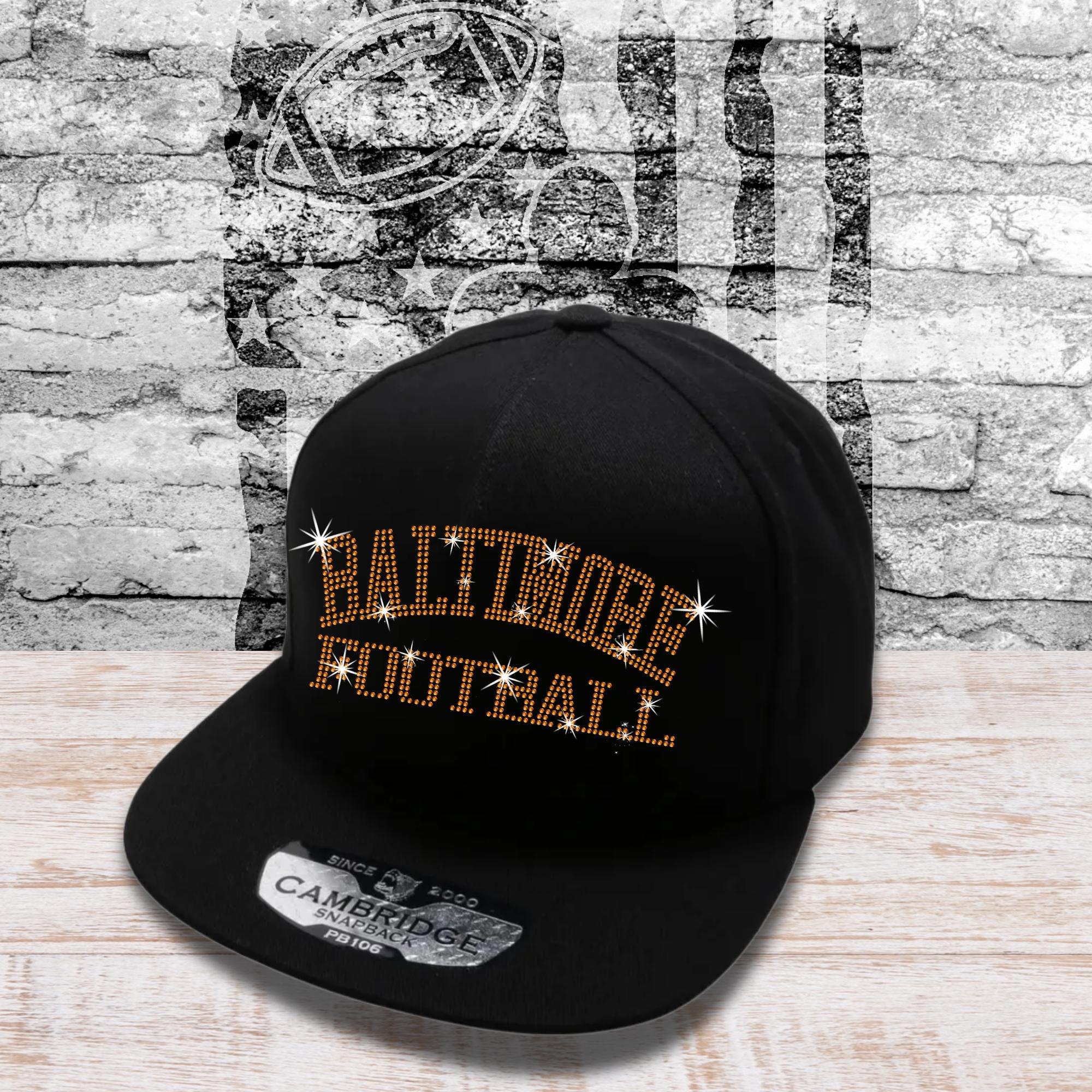 Baltimore Football Rhinestone Trucker Hat: Game Day Snapback Cap