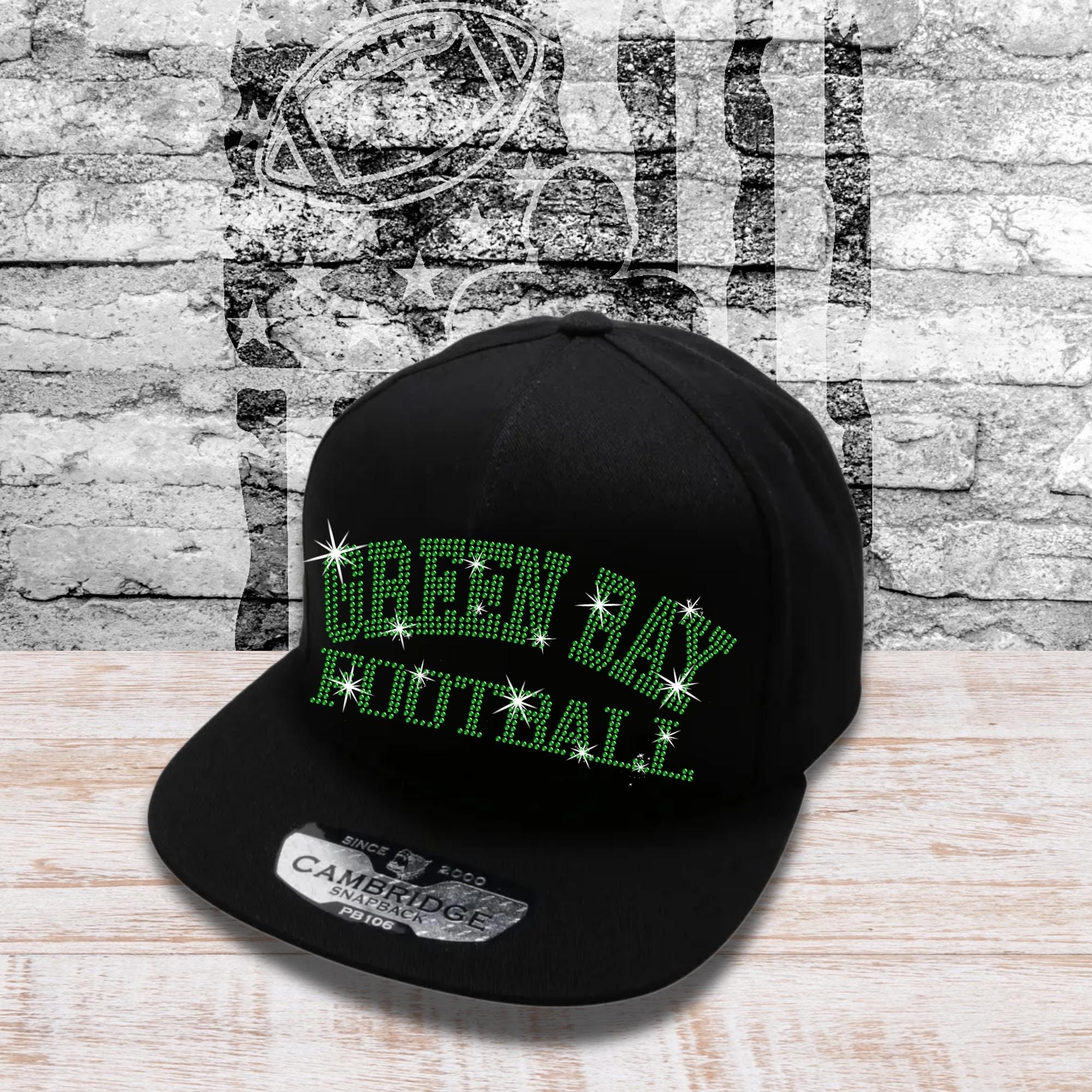 Green Bay Football Rhinestone Trucker Hat: Bling Game Day Cap