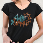 Hello Summer Rhinestone T-Shirt: Retro Beach Vacation Tee