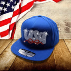 USA Rhinestone Snapback Cap: Patriotic 4th July Headwear