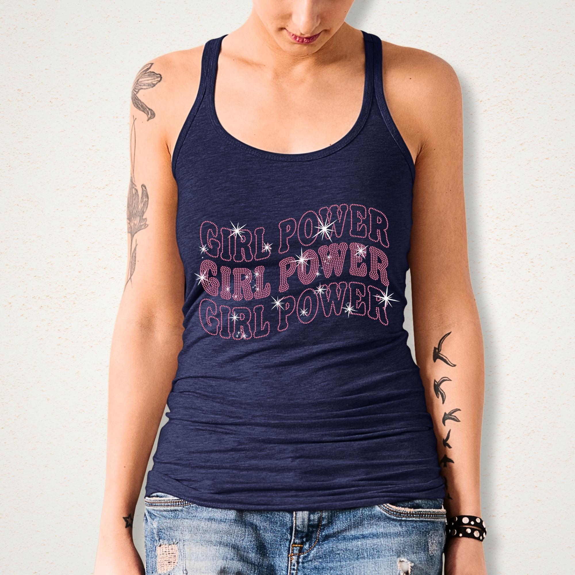 Girl Power Rhinestone T-Shirt: Feminist Activist Tee Secondary image