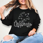 California Palm Rhinestone T-Shirt: Retro Beach Souvenir Tee
