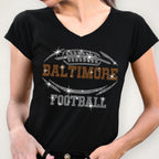 Baltimore Rhinestone Football T-Shirt: Dazzling Team Spirit Tee