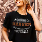 Denver Rhinestone Football Fan T-Shirt: Sparkling Sunday Style