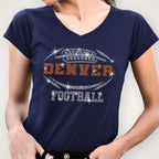 Denver Rhinestone Football Fan T-Shirt: Sparkling Sunday Style