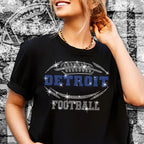 Detroit Rhinestone Football T-Shirt: Sparkling Fan Team Shirt