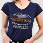 Jacksonville Rhinestone Football T-Shirt: Sparkling Game Day Tee