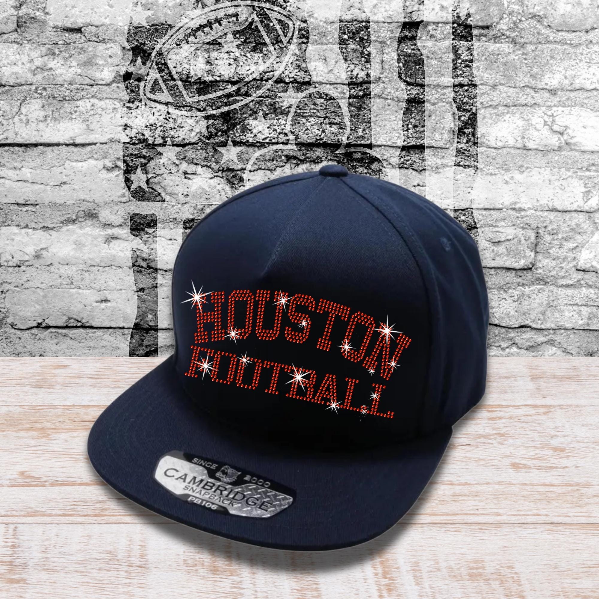 Houston Football Rhinestone Snapback Cap: Team Spirit Headwear Main image