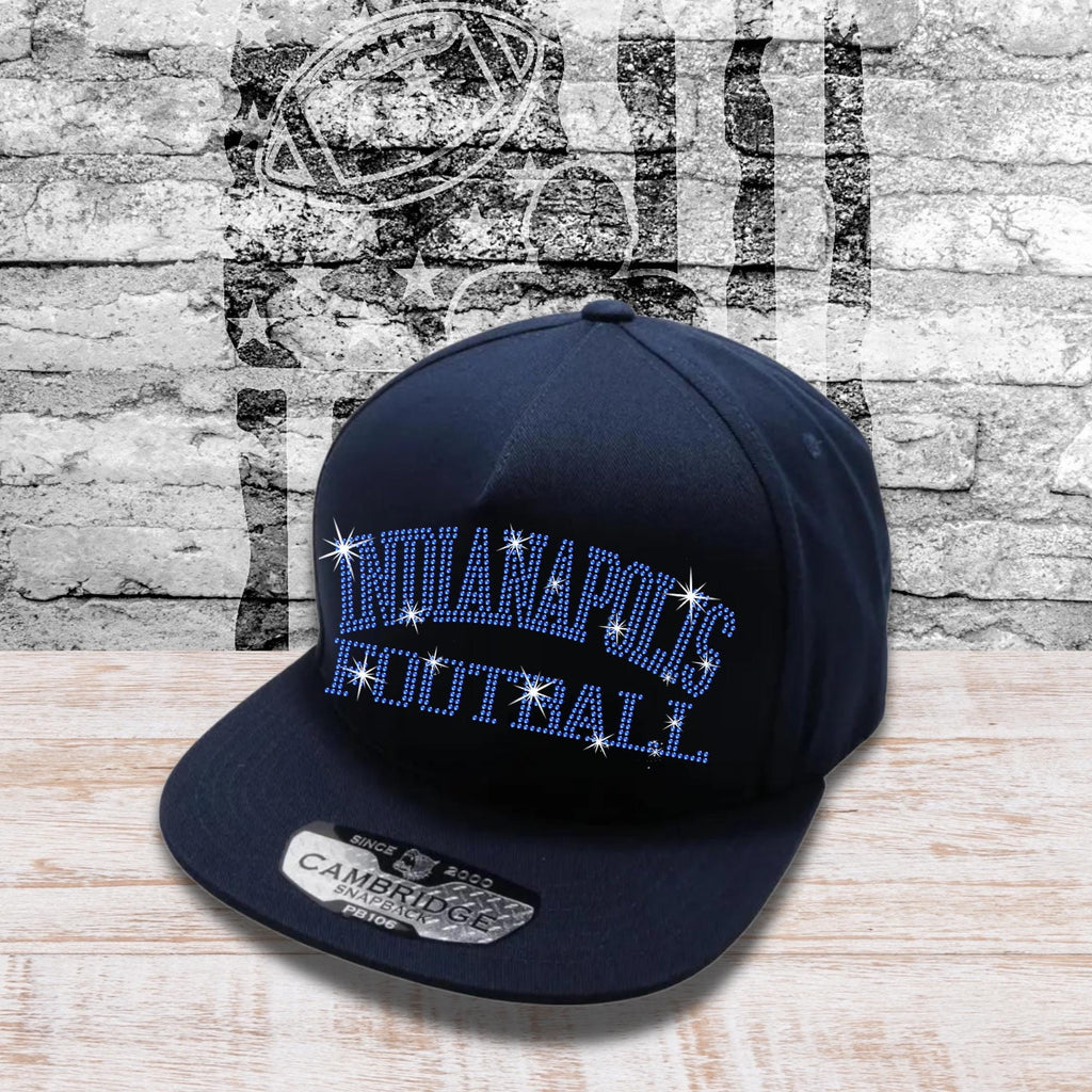 Indianapolis Football Rhinestone Snapback: Vintage 90s Game Day Hat