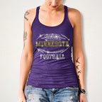 Minnesota Rhinestone Football T-Shirt: Glitter Fan Design