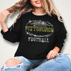 Pittsburgh Rhinestone Football T-Shirt: Sporty Game Day Fan Tee