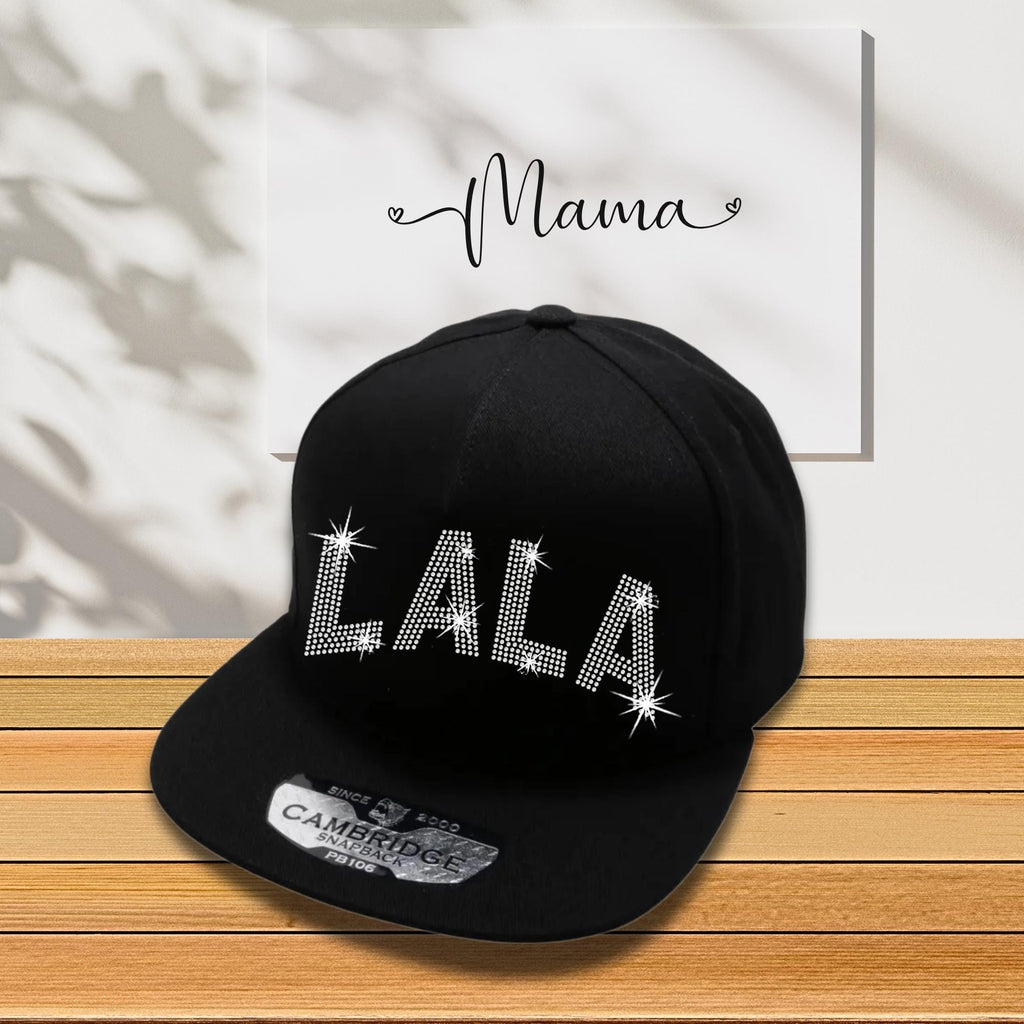 Lala Rhinestone Snapback Cap: Grandma Gift