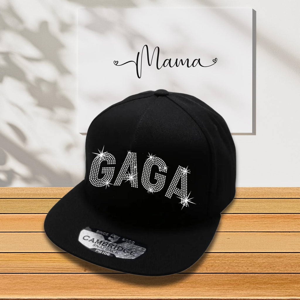 Gaga Rhinestone Snapback Cap: Gift for Grandmother