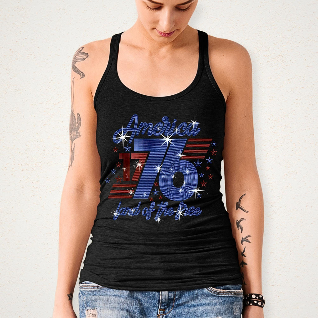 America 1776 Rhinestone T-Shirt: Patriotic Tee Gift