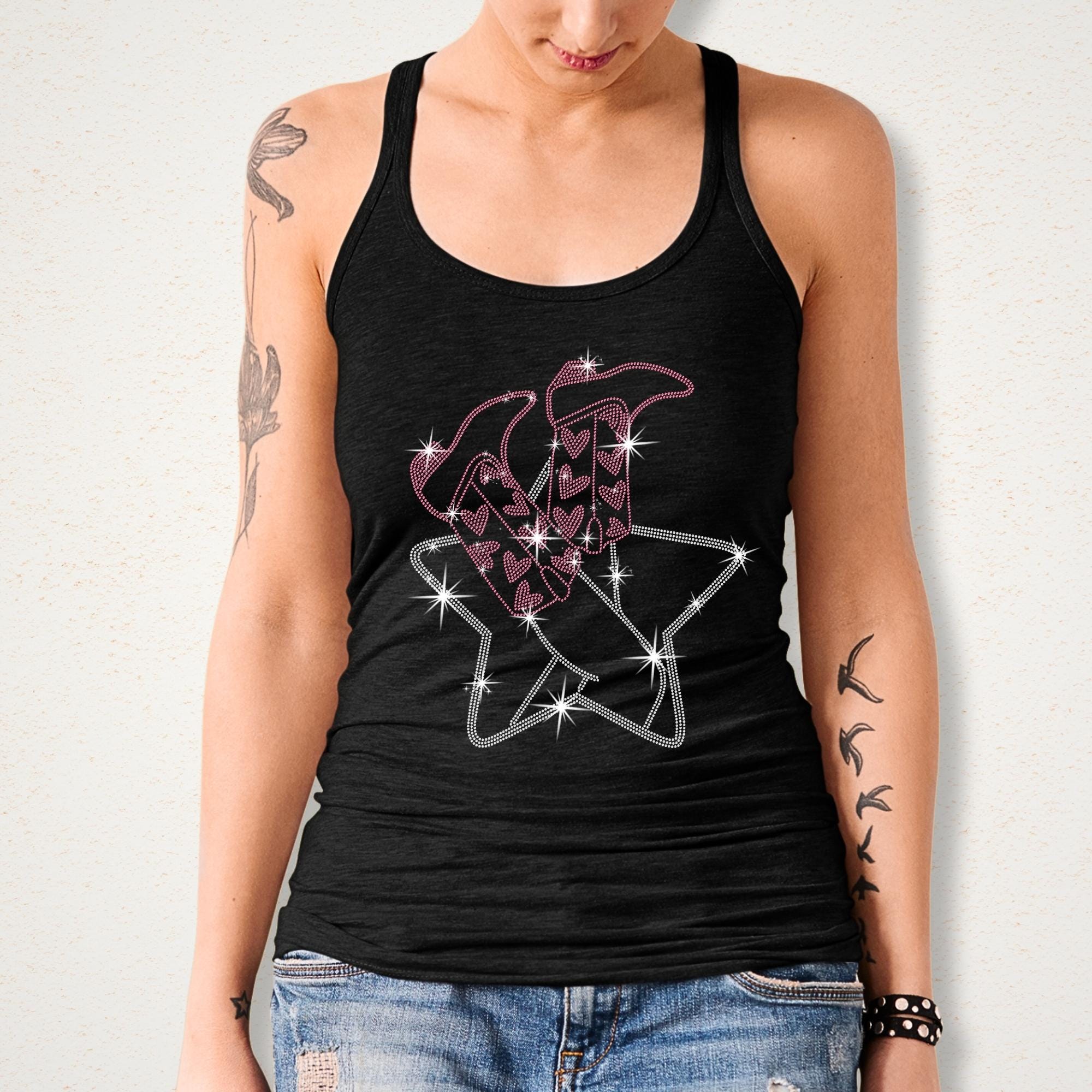 Rhinestone Cowgirl Boots T-Shirt: Sparkly Western Bachelorette Party
