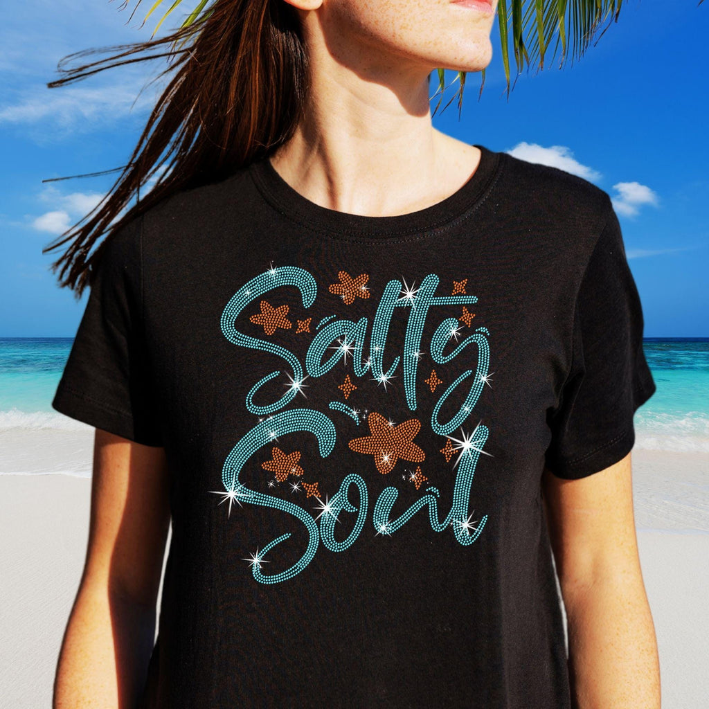 Salty Soul Rhinestone T-Shirt: Beach Vacation Tee