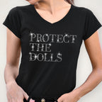 Protect The Dolls Rhinestone T-Shirt: Feminist Equality Tee