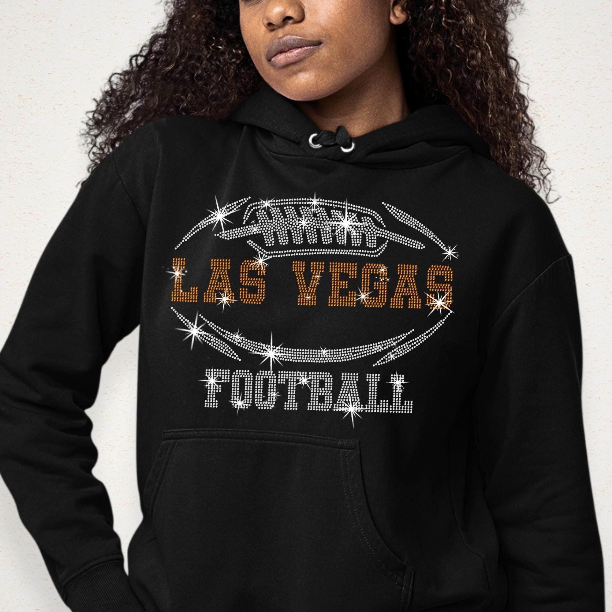 Las Vegas Rhinestone Football Fan T-Shirt: Game Day Bling