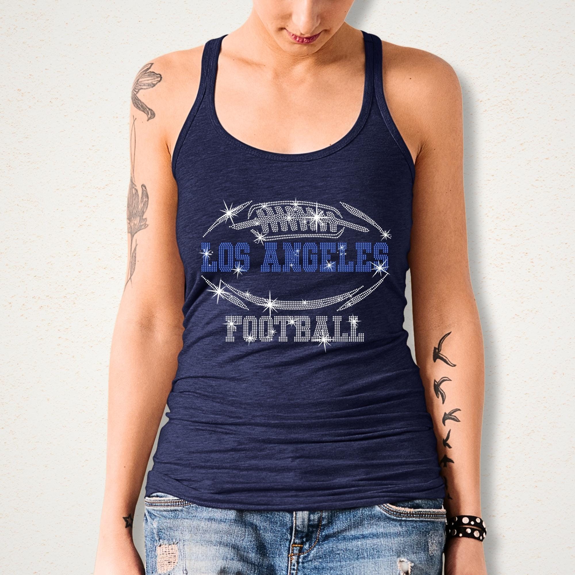 Los Angeles Rhinestone T-Shirt: Sparkling Football Fan Style