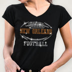 New Orleans Rhinestone Football T-Shirt: Game Day Fan Apparel