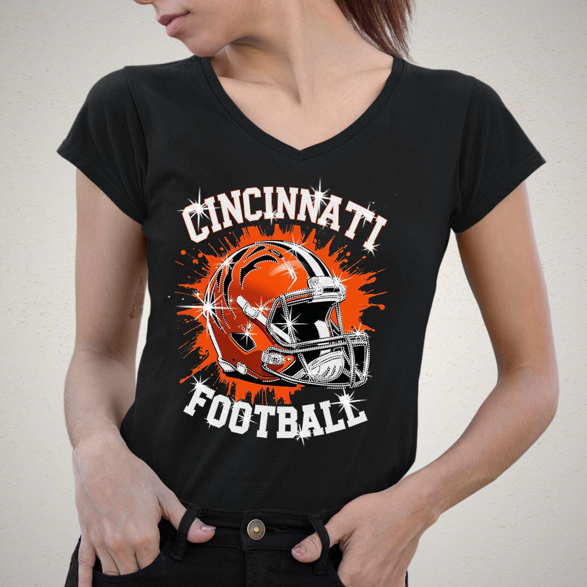 Cincinnati Rhinestone Football Shirt: Vintage Style Game Day Tee DTF Rhinestone Mix Secondary image
