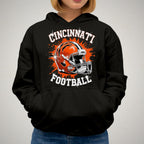 Cincinnati Rhinestone Football Shirt: Vintage Style Game Day Tee DTF Rhinestone Mix
