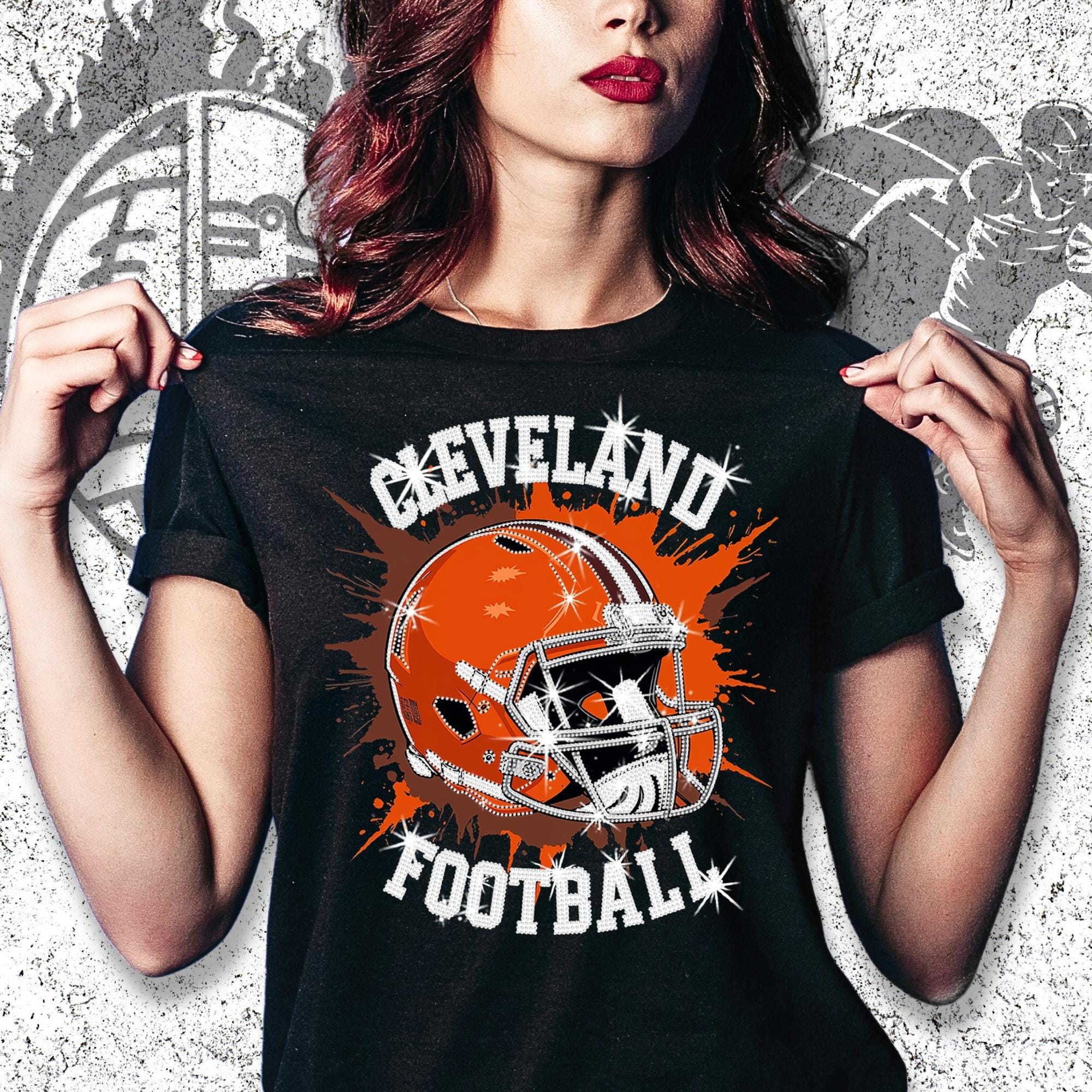 Cleveland Football Rhinestone DTF Shirt: Game Day Fan Tee Main image