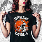 Cleveland Football Rhinestone DTF Shirt: Game Day Fan Tee