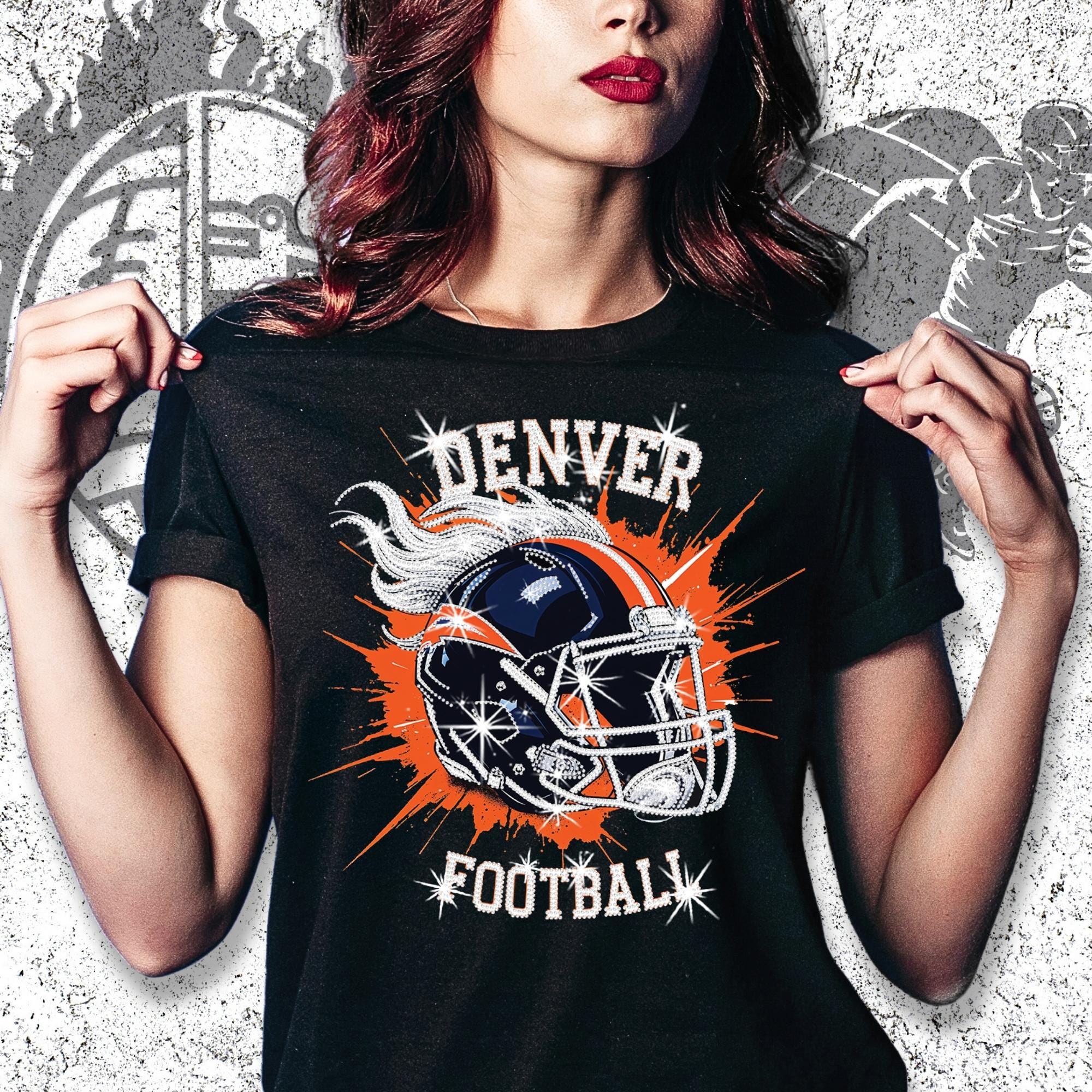Denver Football Rhinestone Game Day Shirt: Football Fan Gear Main image