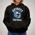 Detroit Football Rhinestone Shirt: Sparkly Game Day Tee DTF Rhinestone Mix